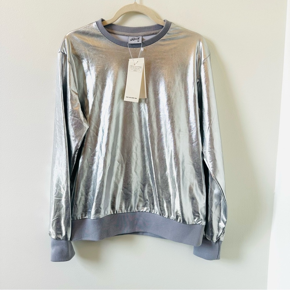 Jogal silver shirt size medium NWT